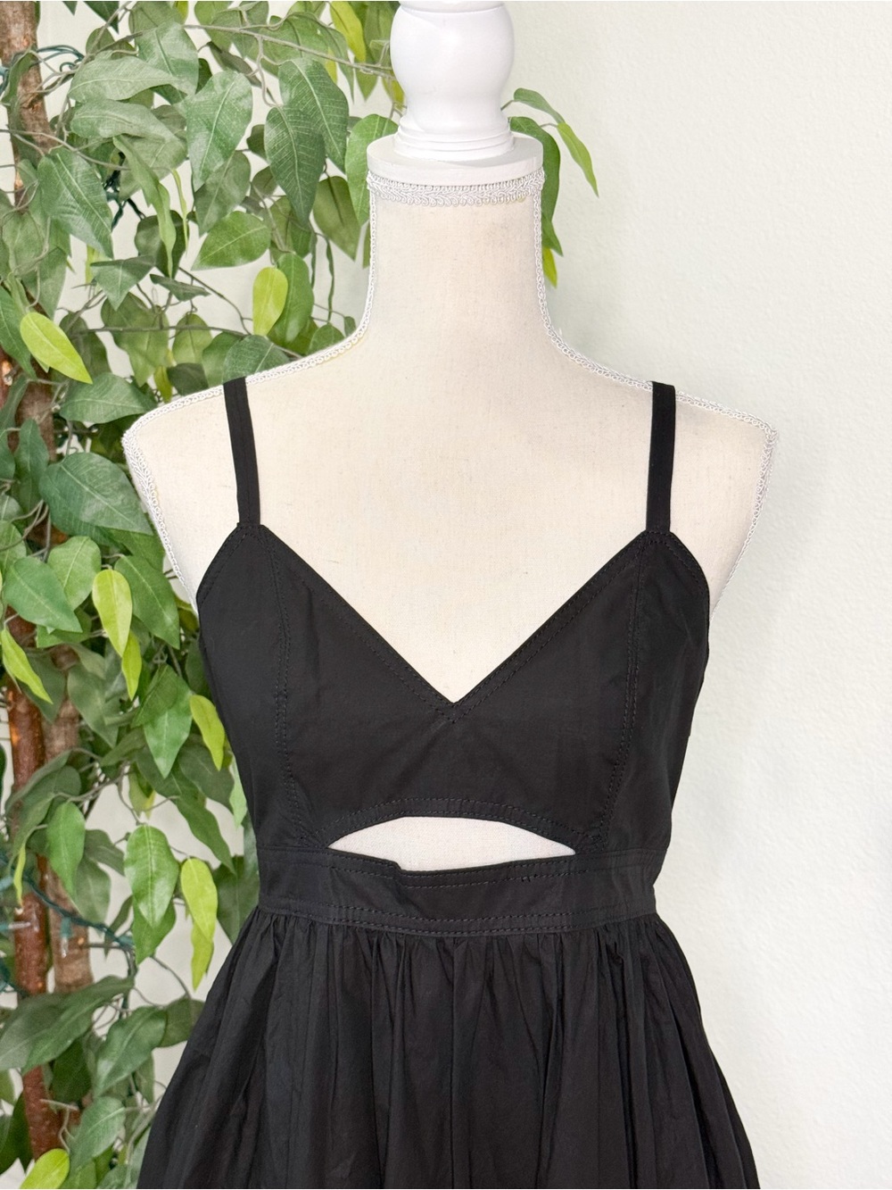 NWT Banana Republic Black Cotton Maxi Dress Size 2 - Picture 4 of 13